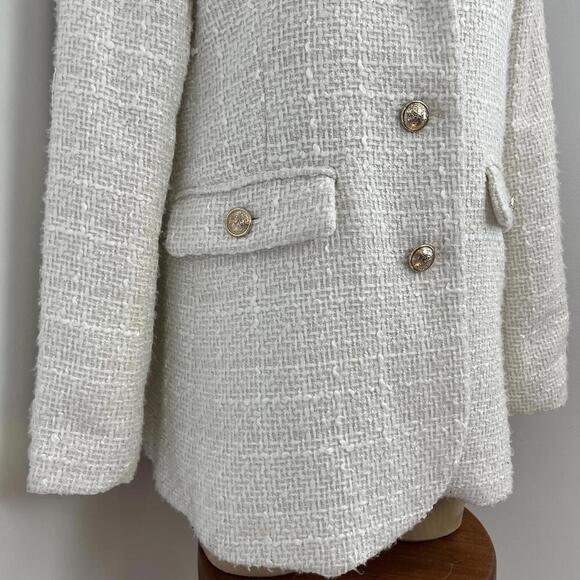 Maison D' Amelie Paris Women's Size Medium Acrylic Wool Blend Blazer Jacket Gold - Picture 10 of 13